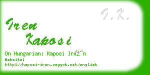 iren kaposi business card